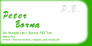 peter borna business card